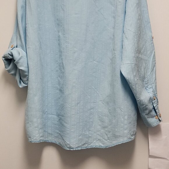 Carribean Mens Shirt Linen Blend Button Up 3XT Tall Roll Tab Long Sleeve Coastal - Picture 12 of 16